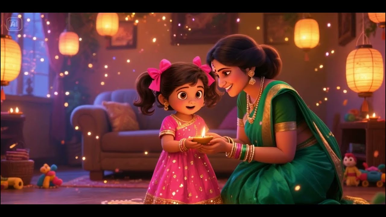 🪔Nina’s Diwali Magic ✨ | Kids’ Rhyme About Lights, Family & Sharing | Diwali Story for Children