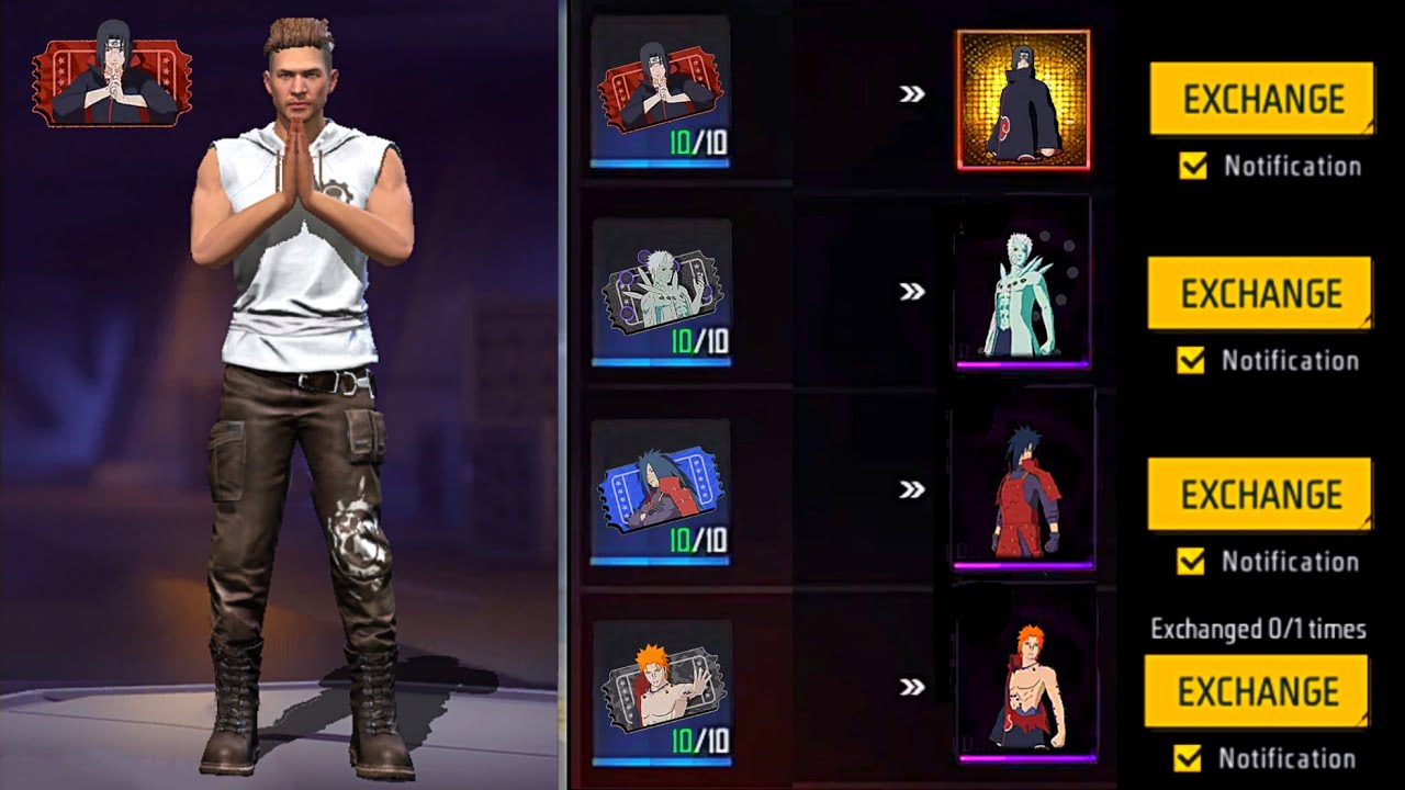 POOR ADAM 😭 10 CARDS 🎁 EXCHANGE 👉 FREE BUNDLES ✔️ FREE FIRE