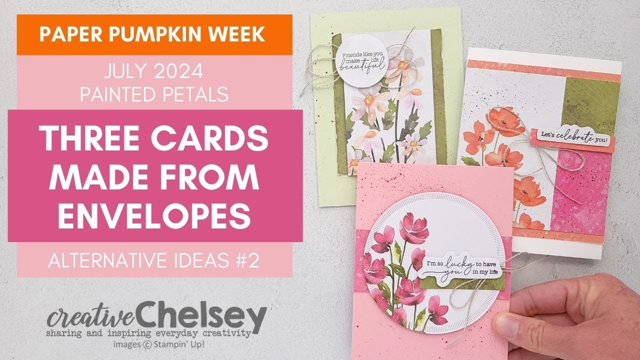 Three Cards Made From The Envelopes in the July 2024 Paper Pumpkin Kit - Stampin' Up!
