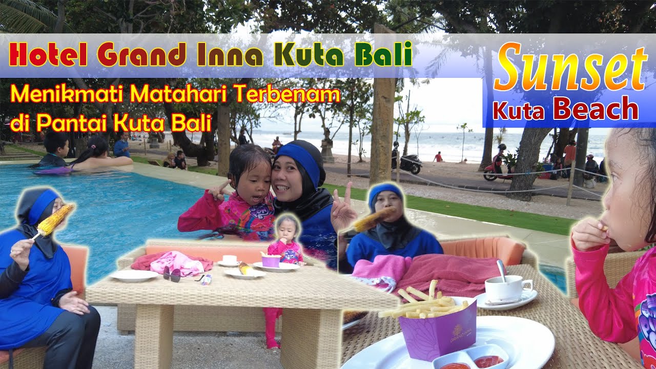 Menikmati Matahari Terbenam di Pantai (Hotel Grand Inna Kuta Beach Bali 2021)