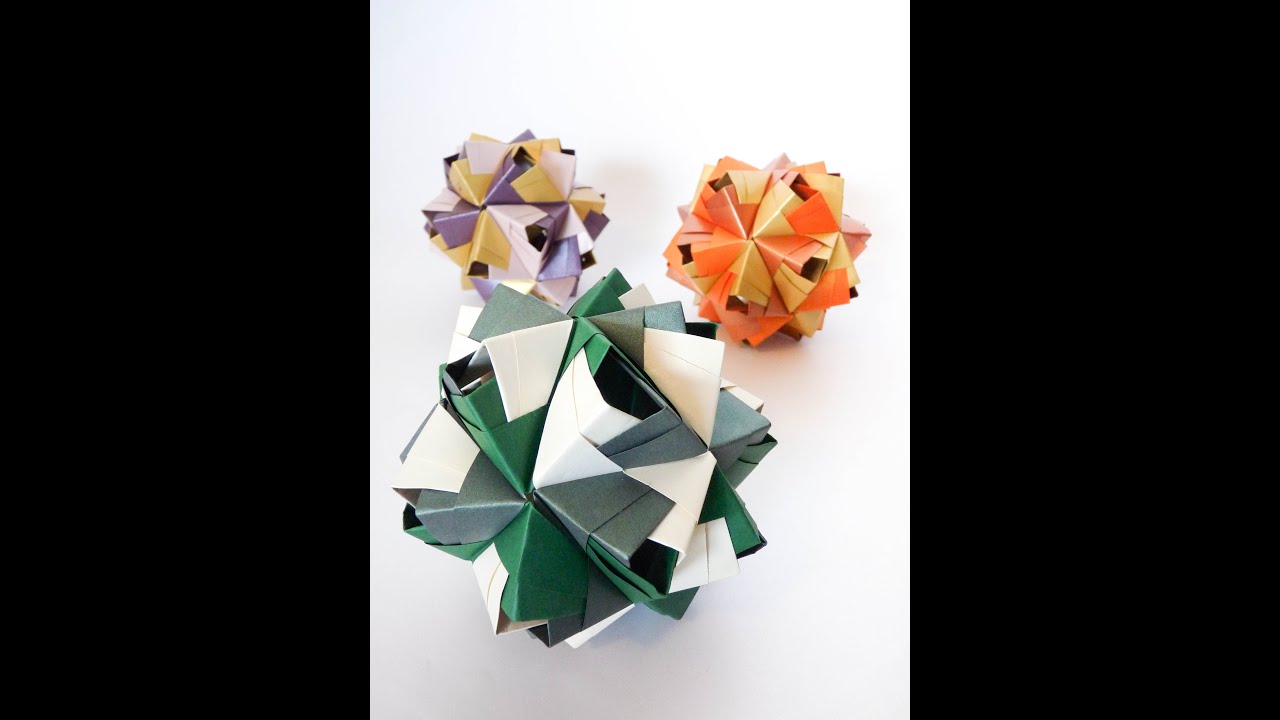 Sonobe kusudama (30 modulos variation open - Paolo Bascetta  )