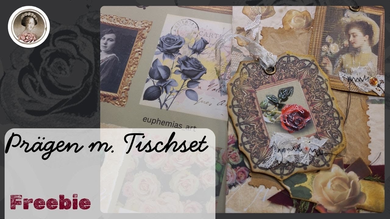 FREEBIE ✣ A4 Leinenpapier prägen mit Tischset v. #Action & Briefkuvert ✣ Envelope Collage