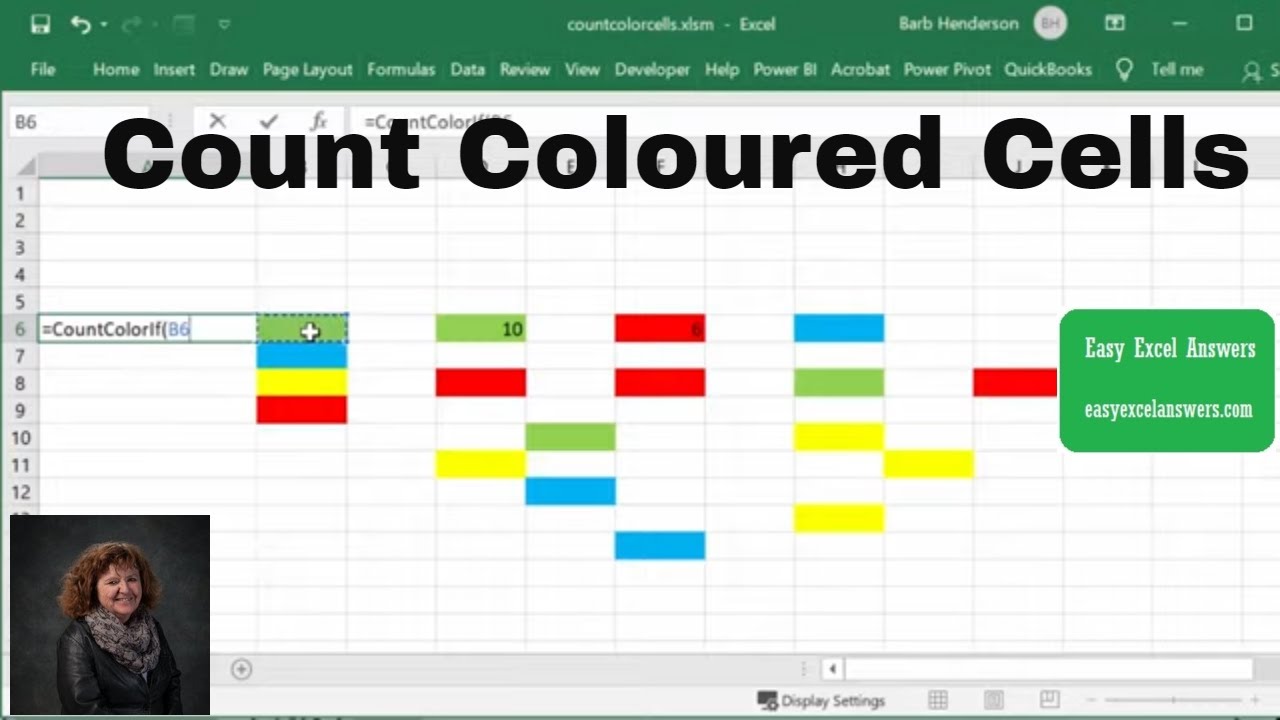 How to count colored cells in Excel