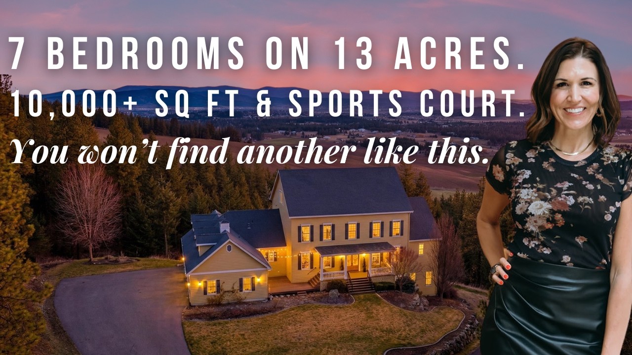 Spokane Valley Luxury Estate on 13 Acres | Private Hilltop with Sport Court