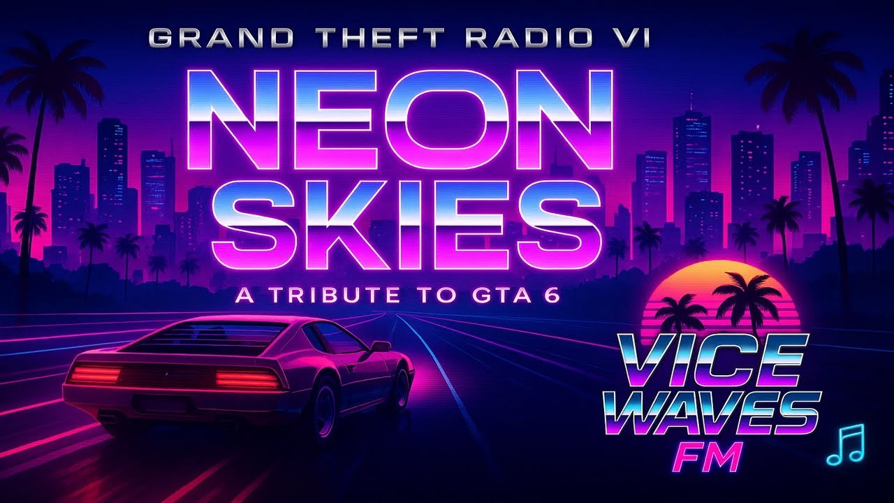 🌌 Neon Skies | Vice Waves FM | A Tribute to GTA 6