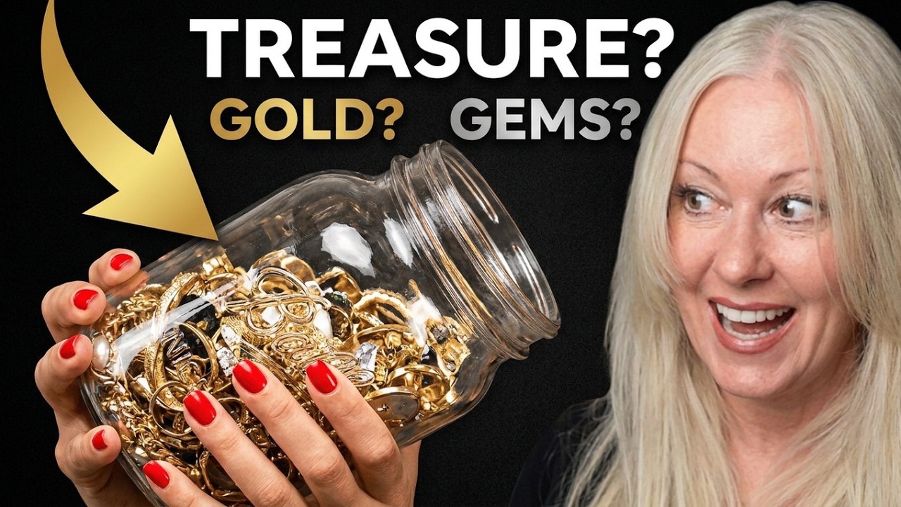 Jewelry Jar Opening With Me from a Thrift Shop: Full of Vintage Haul of Gold Silver Costume Jewelry?