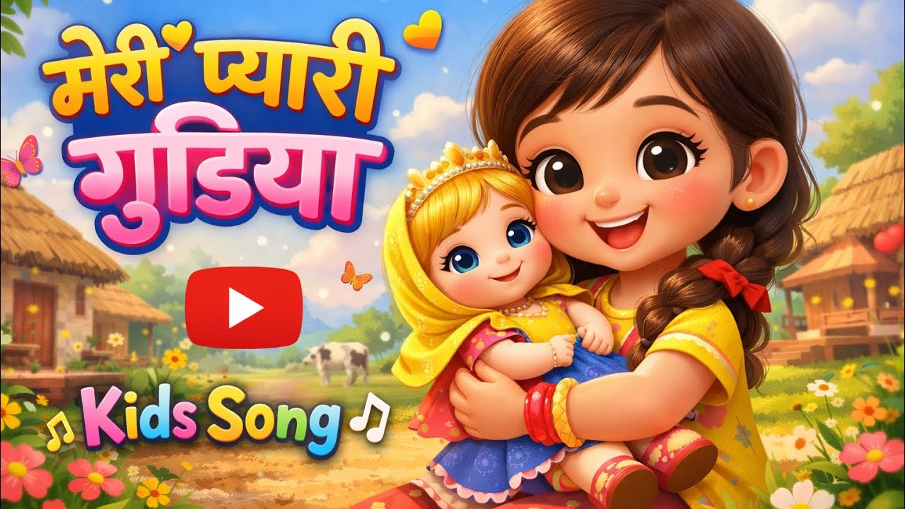 Meri Pyari Gudiya 👧🧸 | Cute Hindi Kids Rhyme | Baby Song for Toddlers