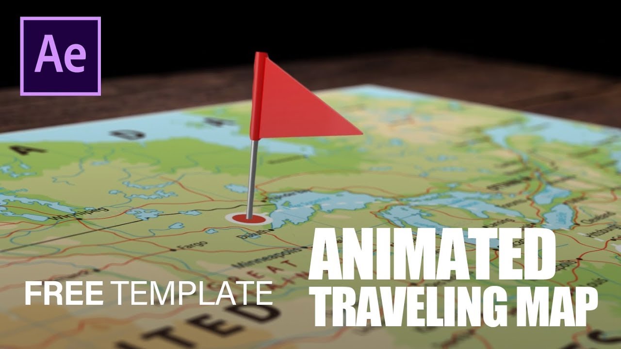 Animated Map Path | After Effects free template download
