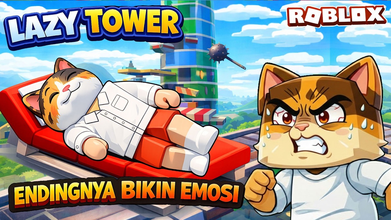 🏗️ Naik Menara Sambil Rebahan?! 😂 Game Santai Tapi Bikin Emosi | Lazy Tower Roblox