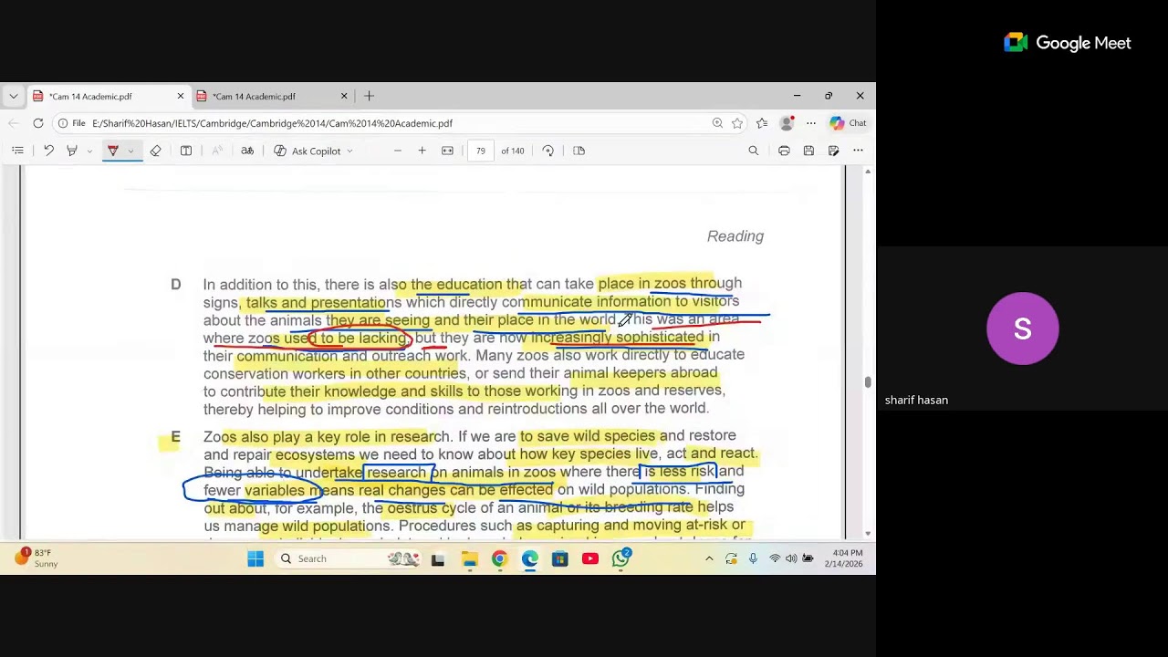 Online IELTS Practice Class