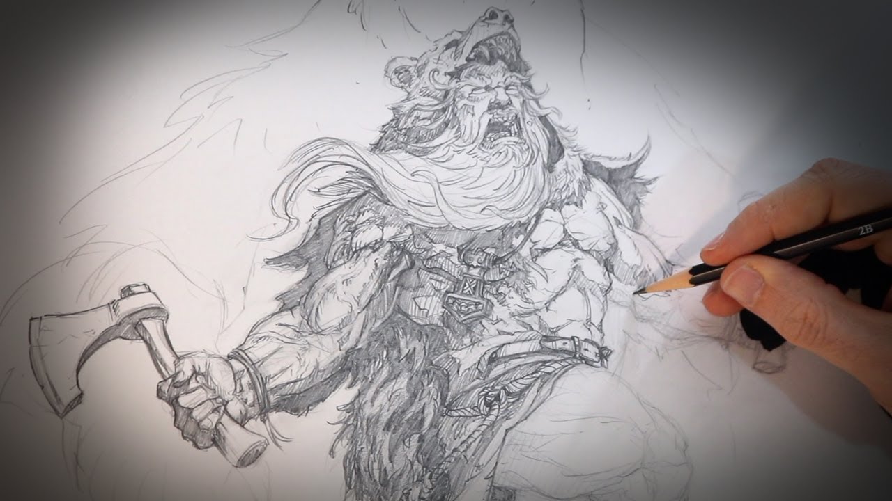 Drawing a Viking Berserker