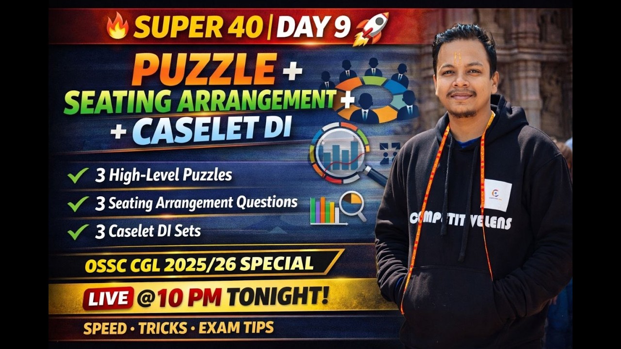 SUPER 40 for OSSC CGL 2026 | Data Interpretation + Arithmetic Questions | Complete Practice Session