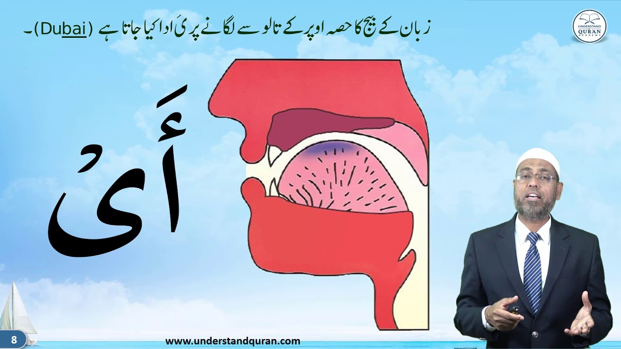 Lesson – 10a | Makhraj of ج، ش، ي | Urdu | Learn Tajweed – the Easy Way