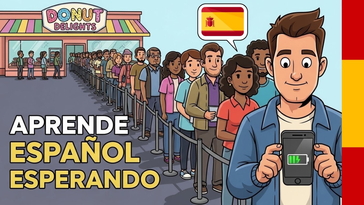 Español Fácil con una Conversación Natural: Hacer una fila larga | Aprende Español Podcast