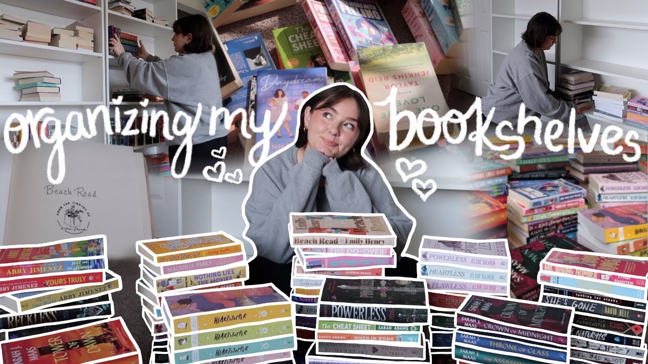 re-organizing and decorating my bookshelves🫶🏻📚*bookshelf tour* bookmas day 3