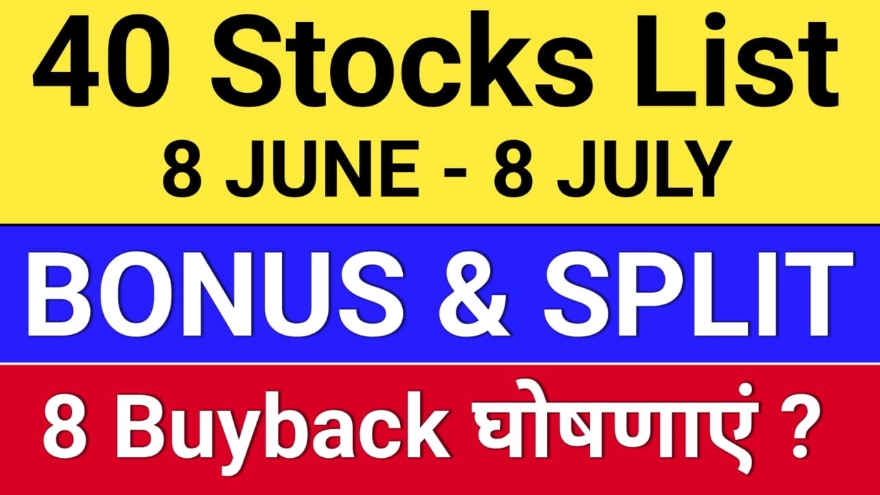 40 Bonus and Split. 8 upcoming buyback. bonus and split share news latest,
