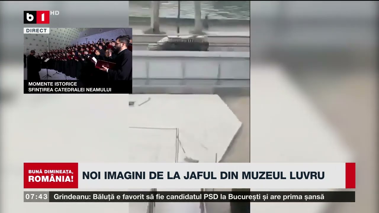 BIJUTERIILE COROANEI, PUSE LA ADĂPOST. NOI IMAGINI DE LA JAFUL DIN MUZEUL LUVRU_Știri B1TV_26 oct.