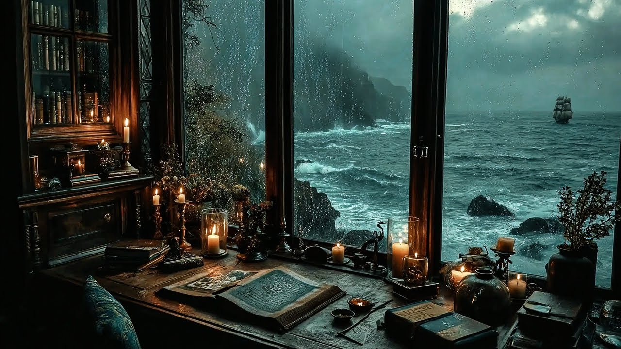 Write your story with ocean | Mysterious Coastal Dark academia | Sad, Introspective, and Moody