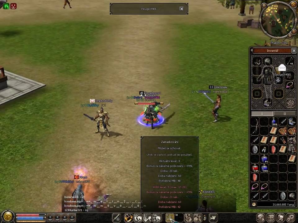 Metin2 CZ Thalion Zerisska ninja dagger lvl 81 PvP
