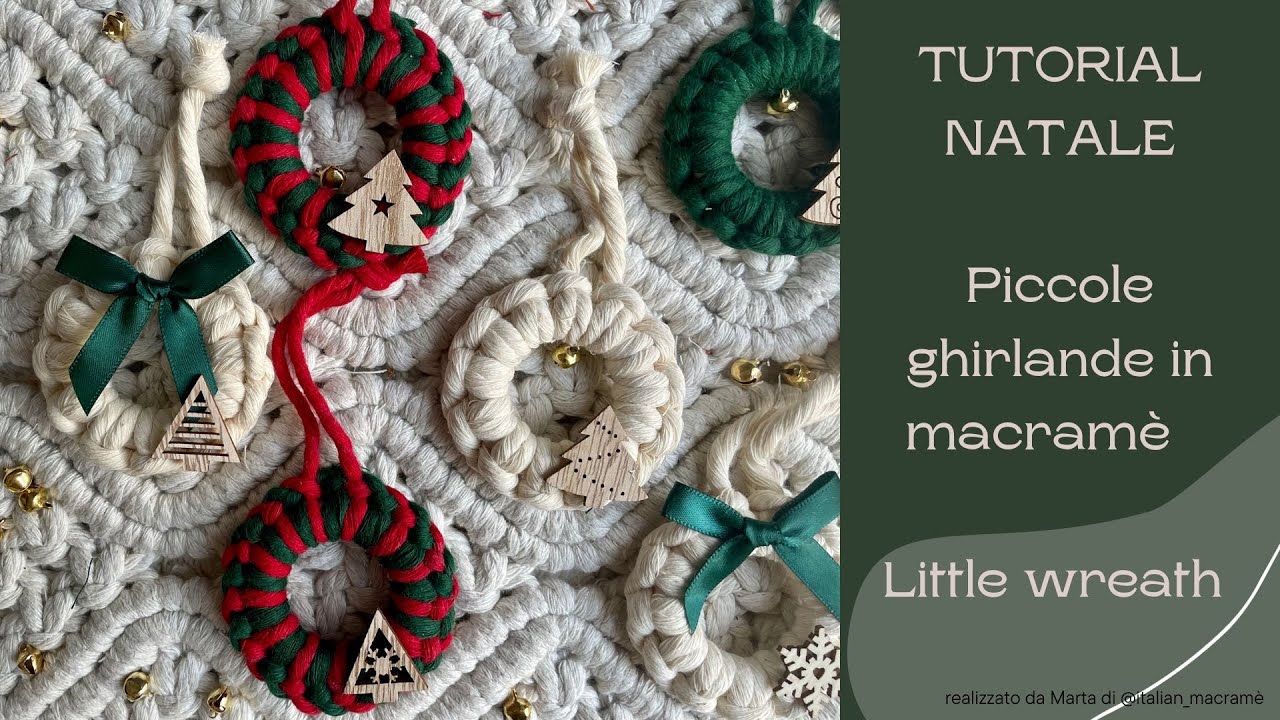 Piccola ghirlanda di Natale in macram&egrave; | christmas wreath diy | decorazioni palline per albero