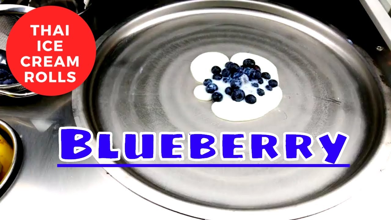 THAI ICE CREAM ROLLS Blueberry Style ❤🇹🇭 Satisfying ASMR