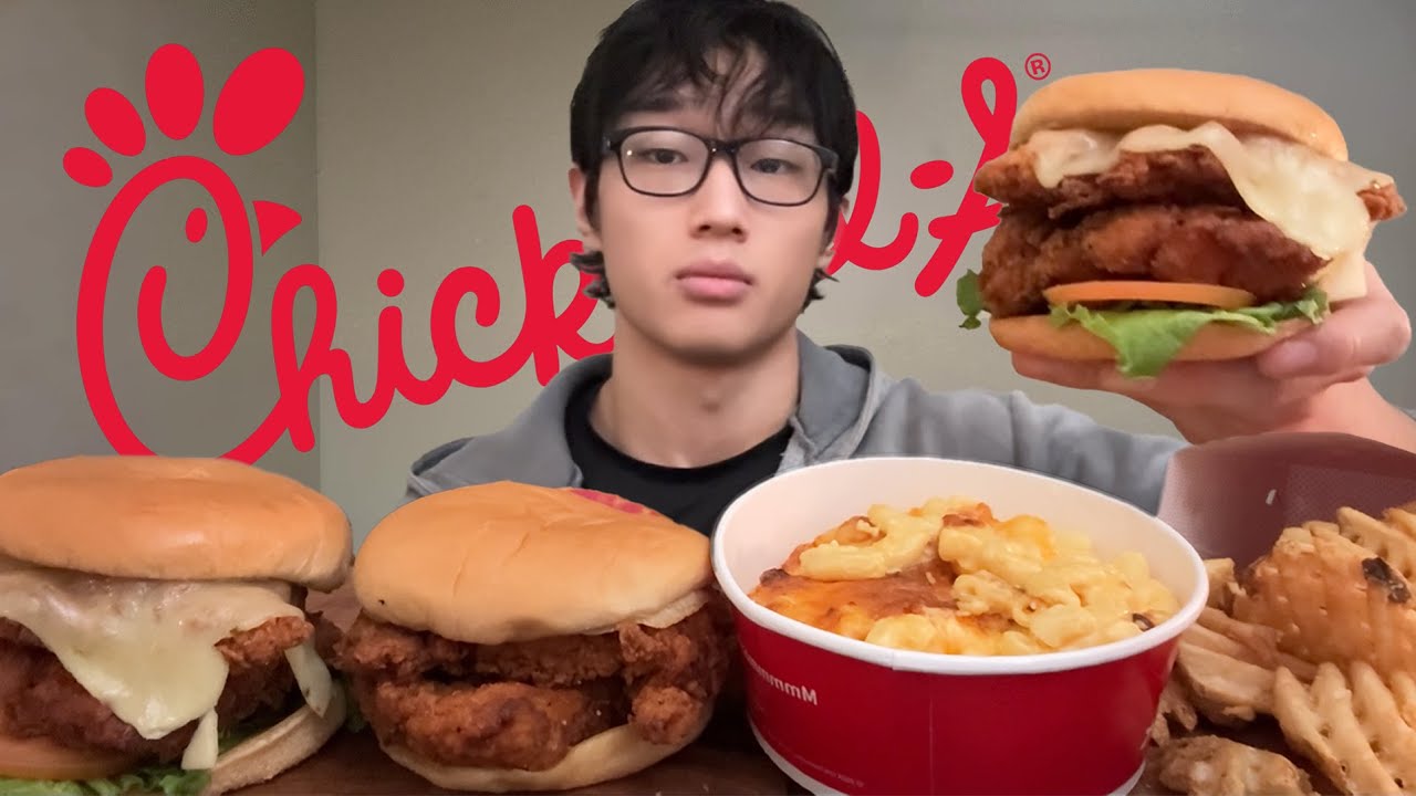 Chick-Fil-A: Spicy Chicken Sandwich + Waffle Fries + Mac and Cheese | ASMR Mukbang