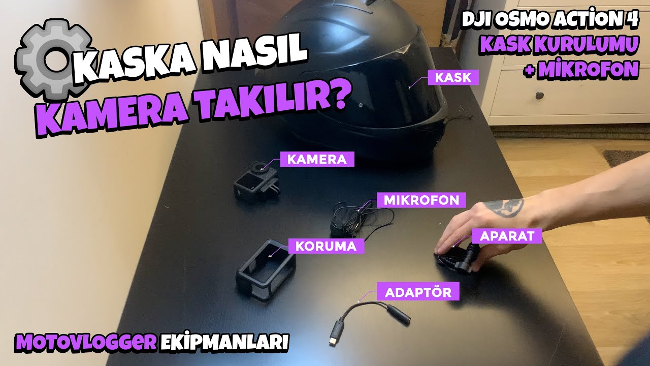 KASKA NASIL KAMERA TAKILIR? | DJI OSMO ACTION 4 VE MİKROFON MONTAJI