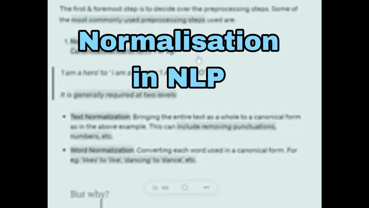 What is normalisation in NLP?