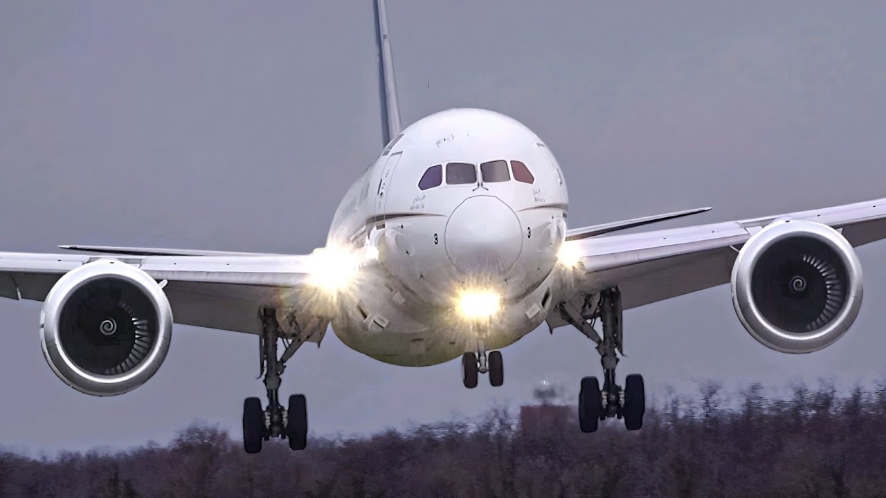 Shaky Boeing 787-8 Dreamliner &bull; TEST FLIGHT's of the Saudi Arabian Government at Basel Airport.