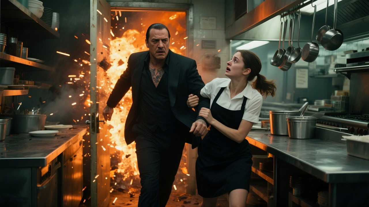The Waitress Pulled the Mafia Boss into the Kitchen — Seconds Later, the Bomb Exploded Outside