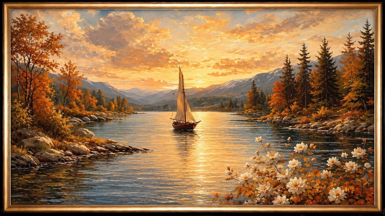Fall TV Frame Art 4K | Cozy Autumn Painting | No Ads 
