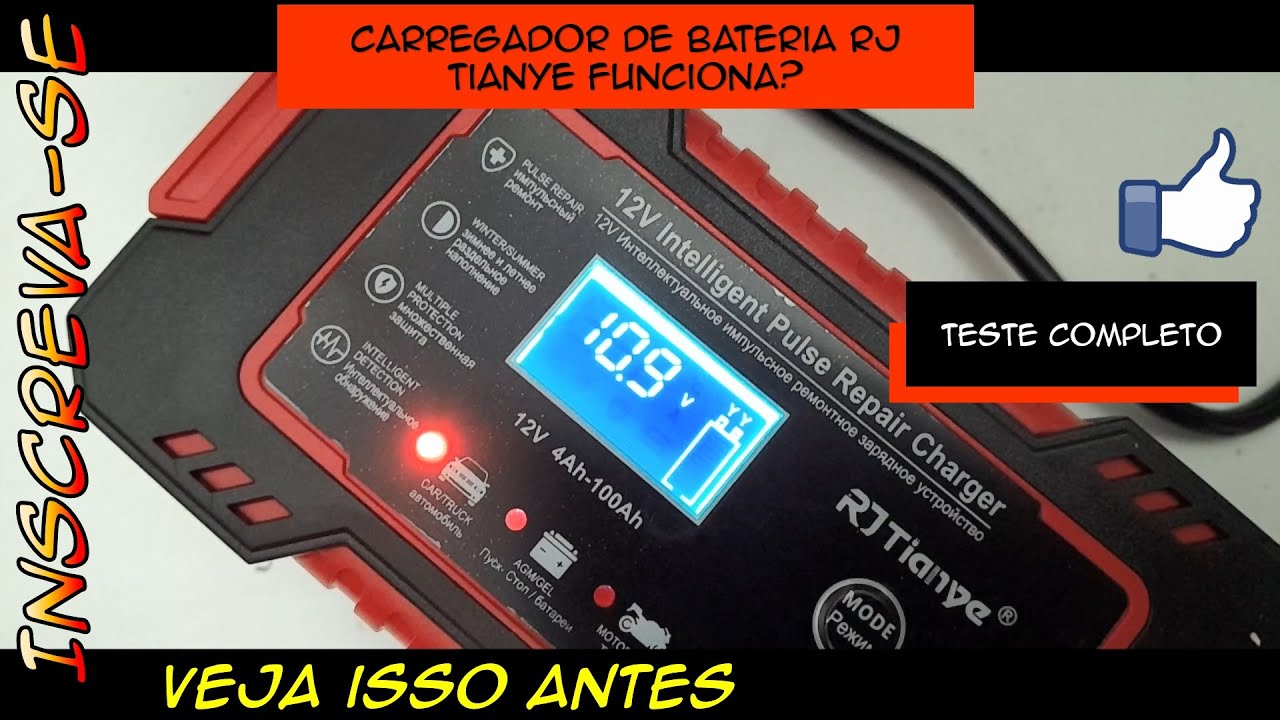 Carregador de bateria RJ Tianye - É bom? Funciona? Teste Completo  [ATUALIZADO]
