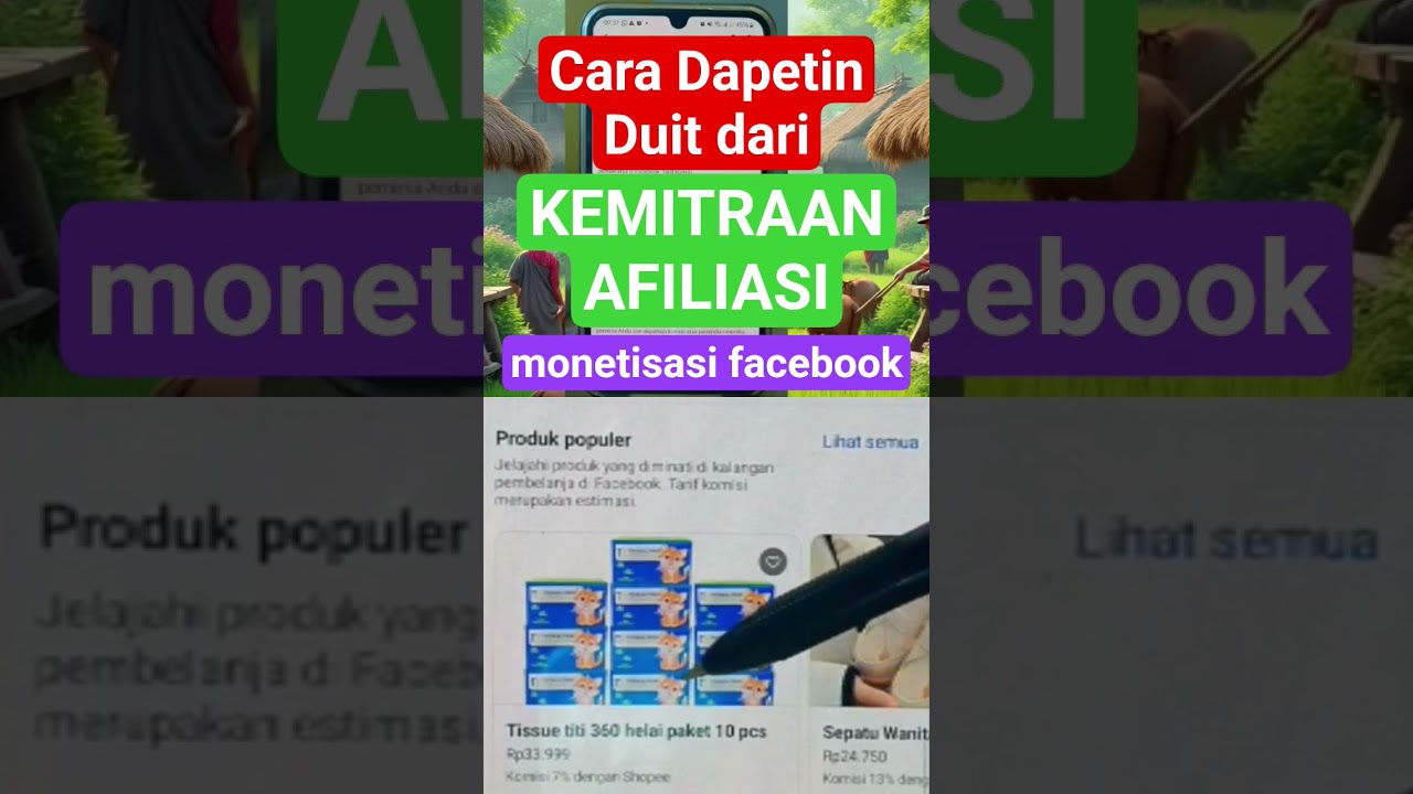 Tutorial Cara Dapetin Duit dari Kemitraan Afiliasi #monetisasifacebook ##shorts