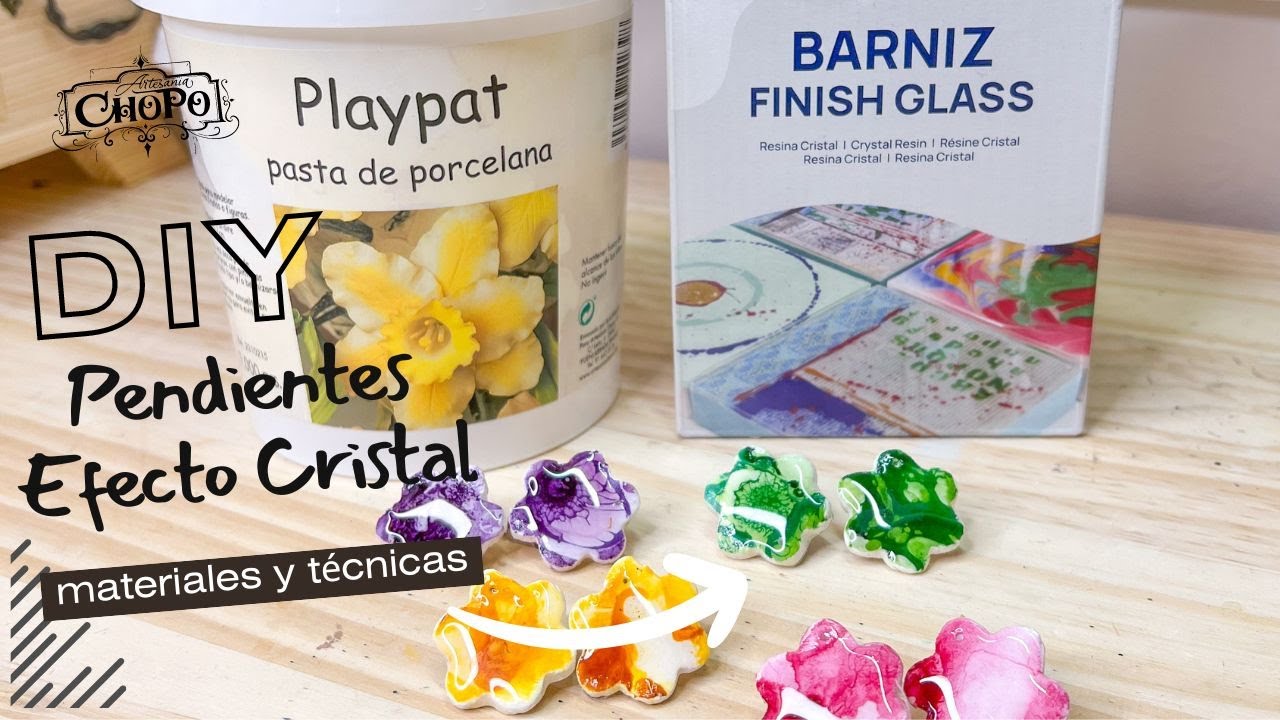 Diy Pendientes Efecto Cristal Porcelana fria