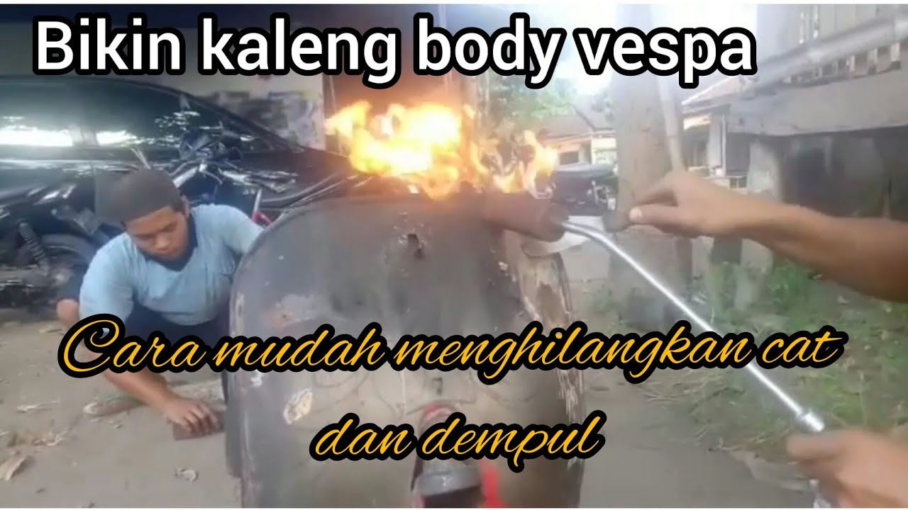 Bakar bodi vespa//bikin vespa kaleng