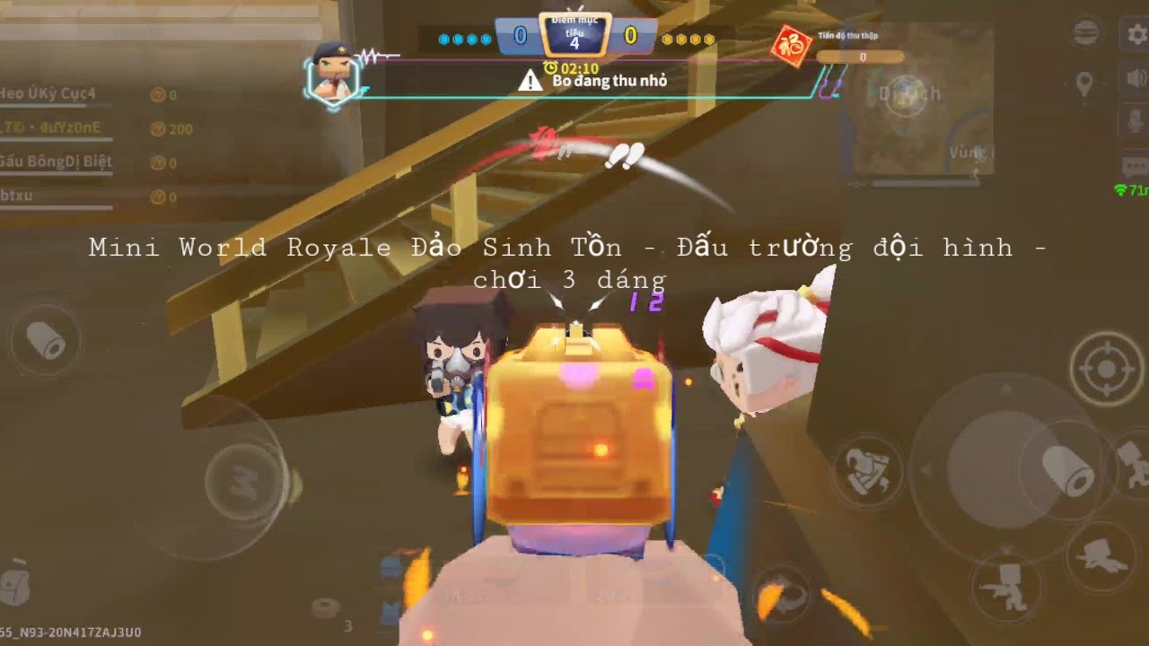 Mini World Royale Đảo Sinh Tồn - Đấu trường đội hình - chơi 3 dáng