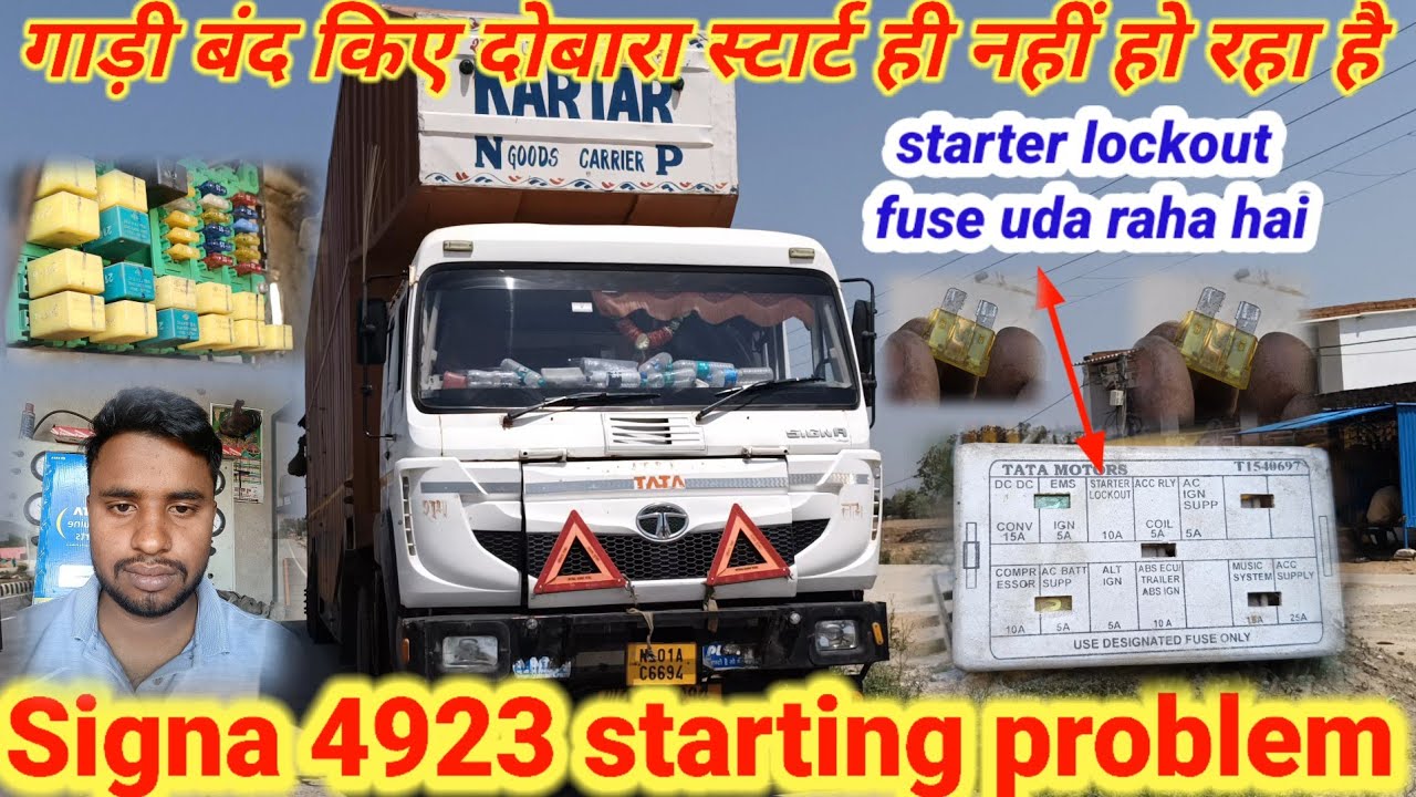 Tata bs-4 starting problem|| chalte chalte gadi|| band pad gai || Signa 4923 starting problem