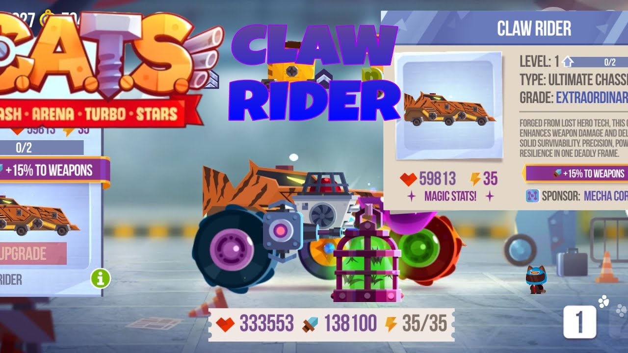 CATS.​เล่นตัว​อัพเดต​ใหม่CLAW RIDER[LHANTOM​ CIRCUS]​Scrash arena turbo stars