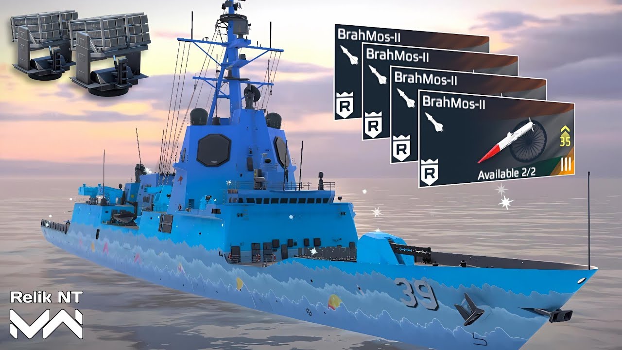 HMAS Hobart With 4x Brahmos-ll And PKX-B Rocket Launcher - Modern Warships 