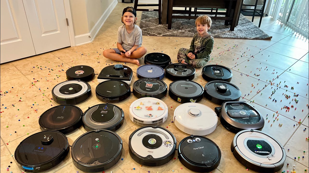 21 Robot Vacuums Clean House Covered in Pom Poms!