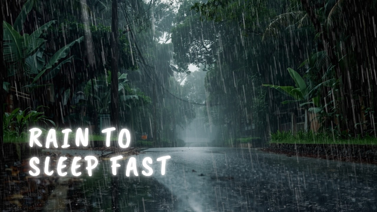 Extreme Tropical Rain Storm 🌧️ Heavy Rain Sounds on Quiet Street for Deep Sleep & Relaxation