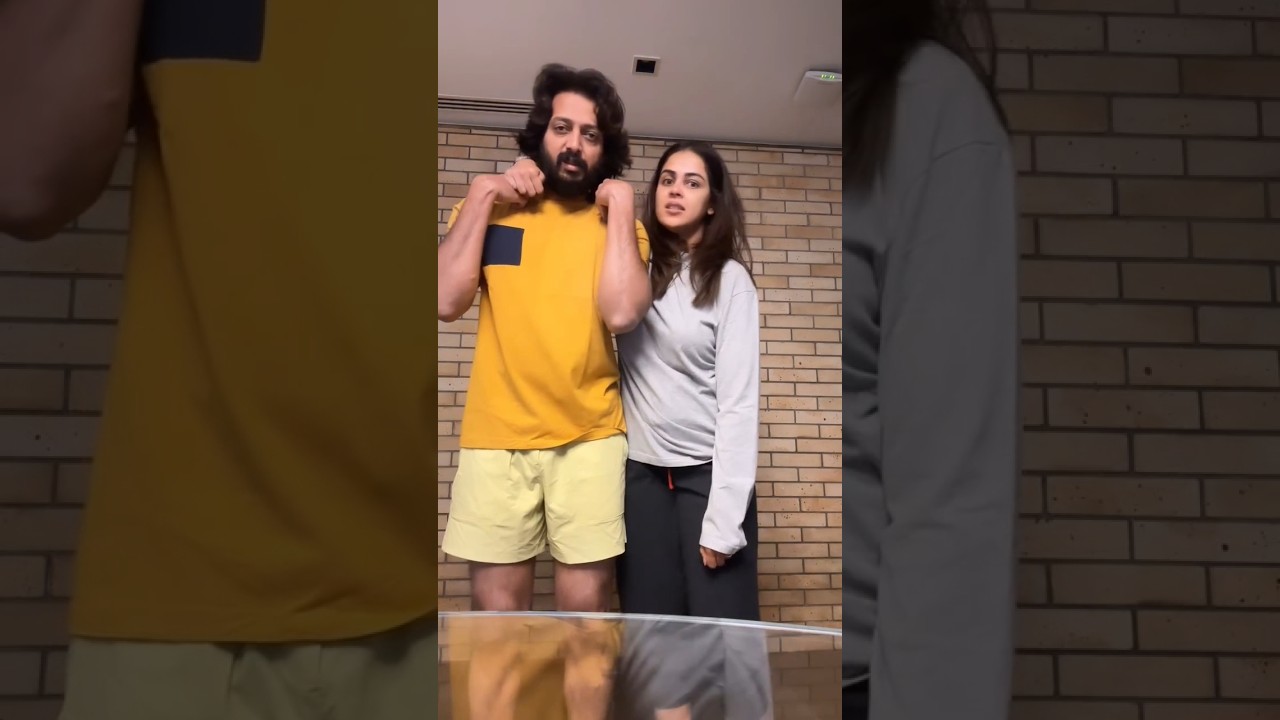 Genelia D'Souza BEATS husband Riteish Deshmukh in a funny video 😂 #shorts #riteishdeshmukh