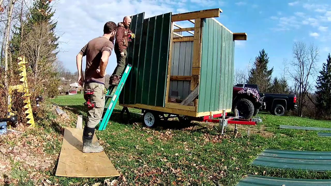 building hunting blind on harbor freight trailer