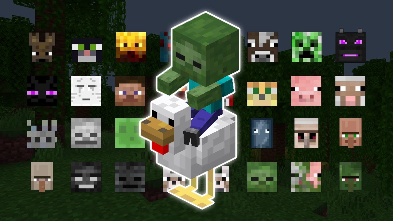 CHICKEN JOCKEY VS ALL MOBS | MINECRAFT