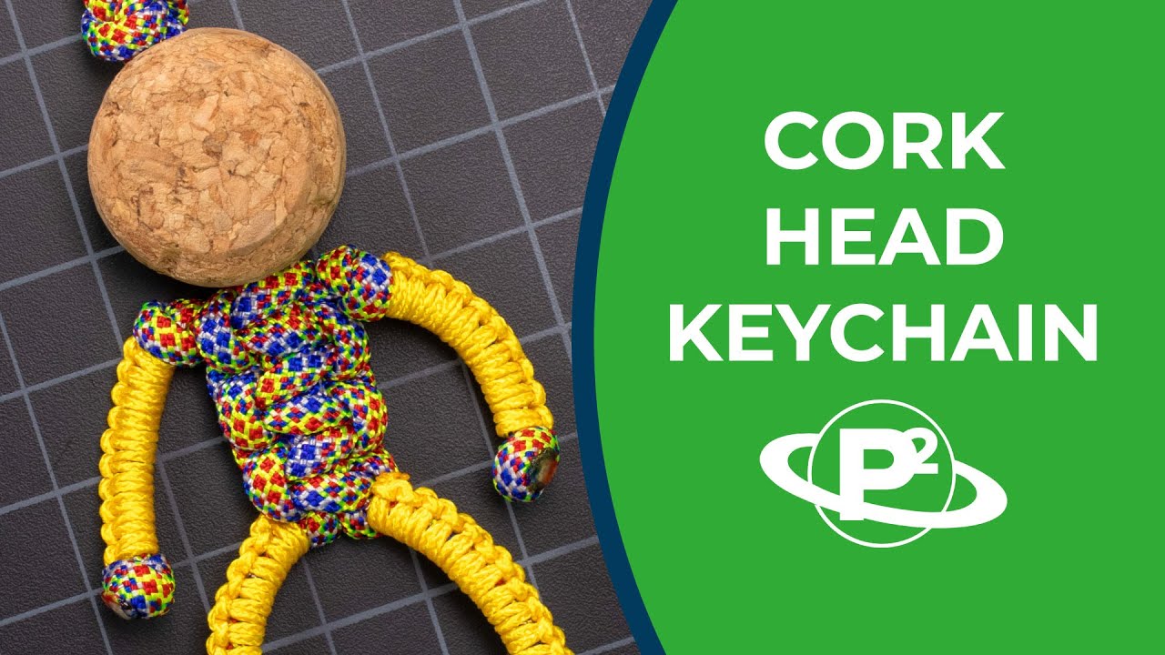 Cork Head Paracord Buddy Keychain