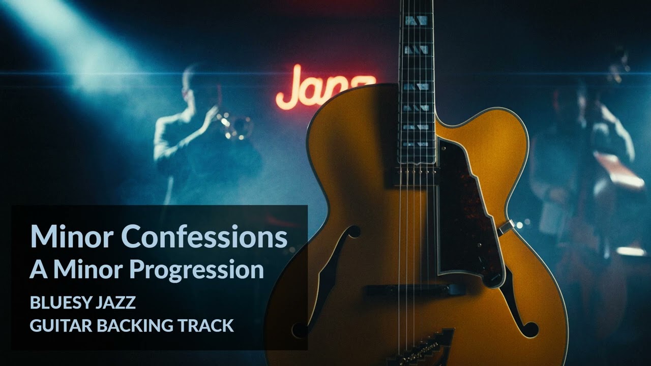 A minor - Minor Confessions (Bluesy Jazz Guitar Backing Track)