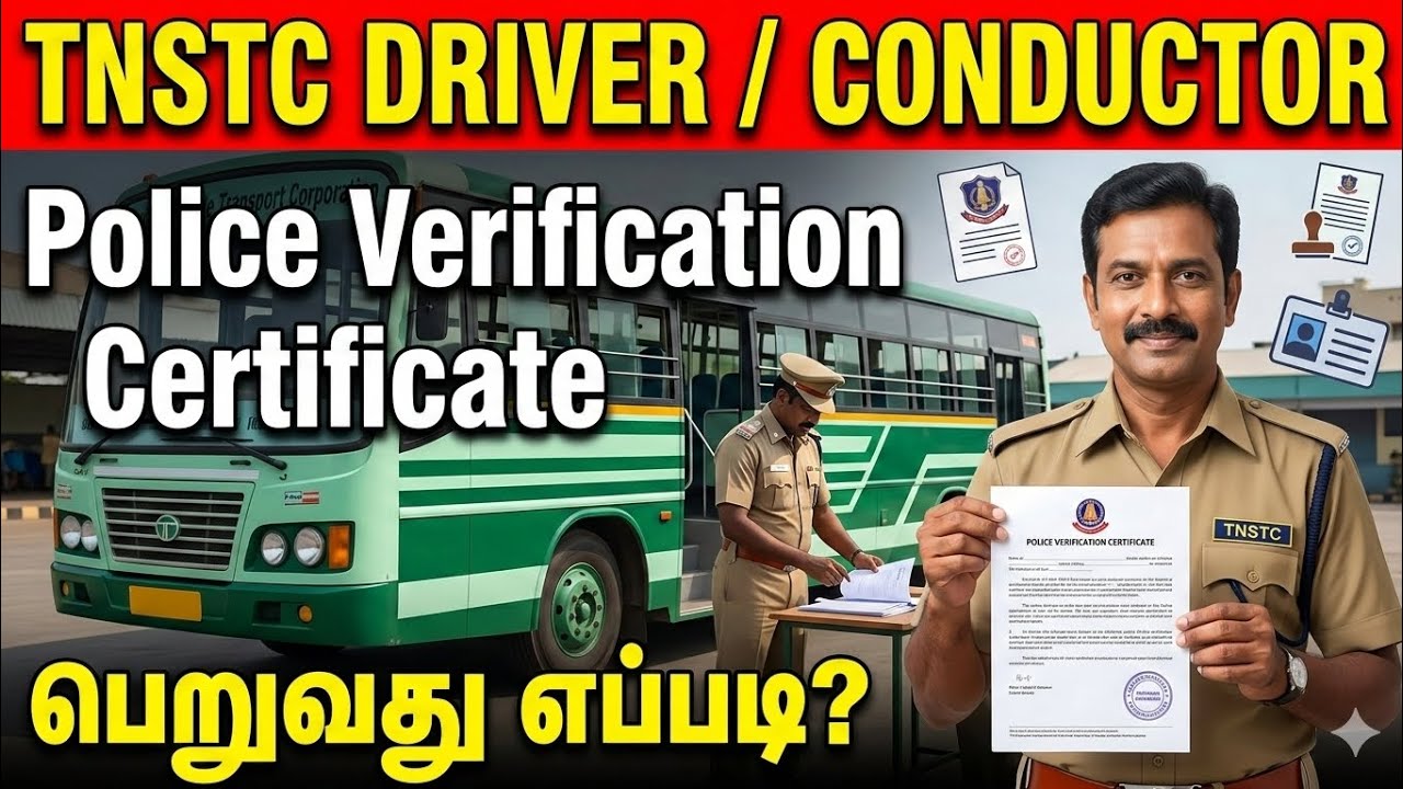 TNSTC and SETC DRIVER Conductor Police Verification Certificate# Study With THEERAN 