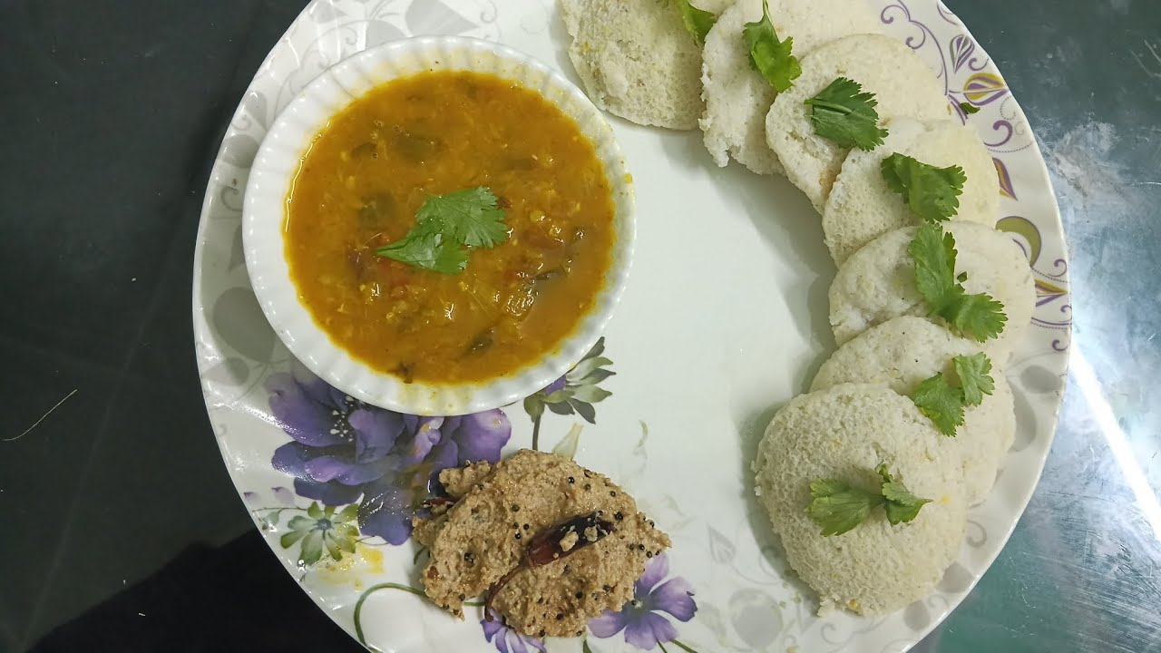 Soft Idli with Sambar & Badam Chutney | South Indian Recipe #southindianrecipes #homemadefood
