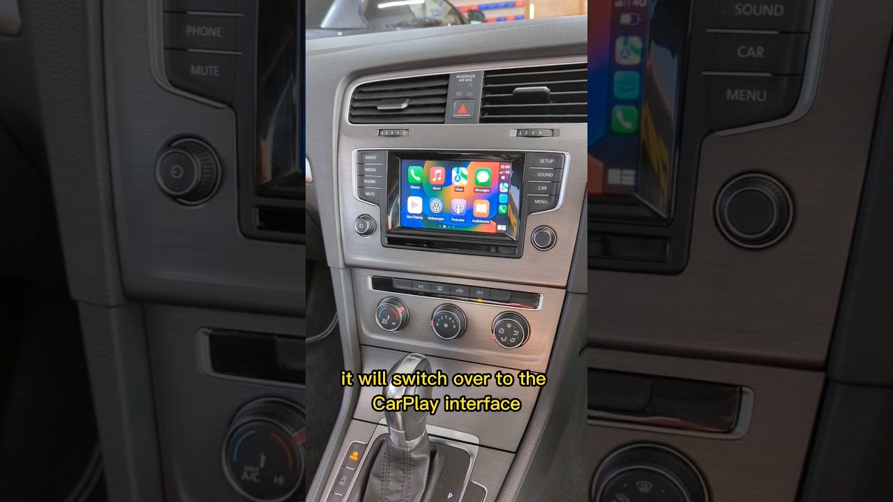 VW Golf Mk7 Беспроводной Apple CarPlay, Android Auto на оригинальном экране #carplay #androidauto...