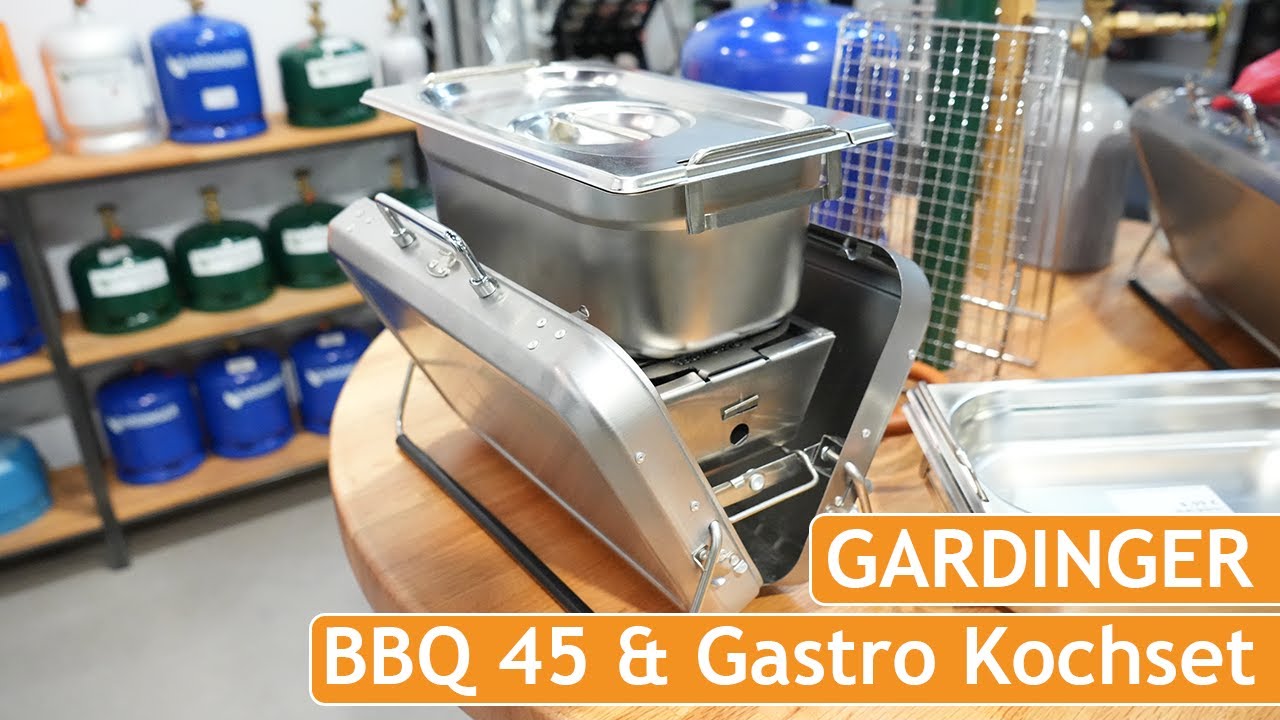 BBQ for five & Kochset Gastrobehälter für BBQ for two | GARDINGER Camping BBQ45 & BBQ42